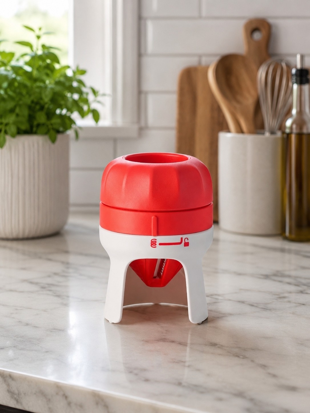 Tupperware Red and White Vegetable Spiralizer, NEW!